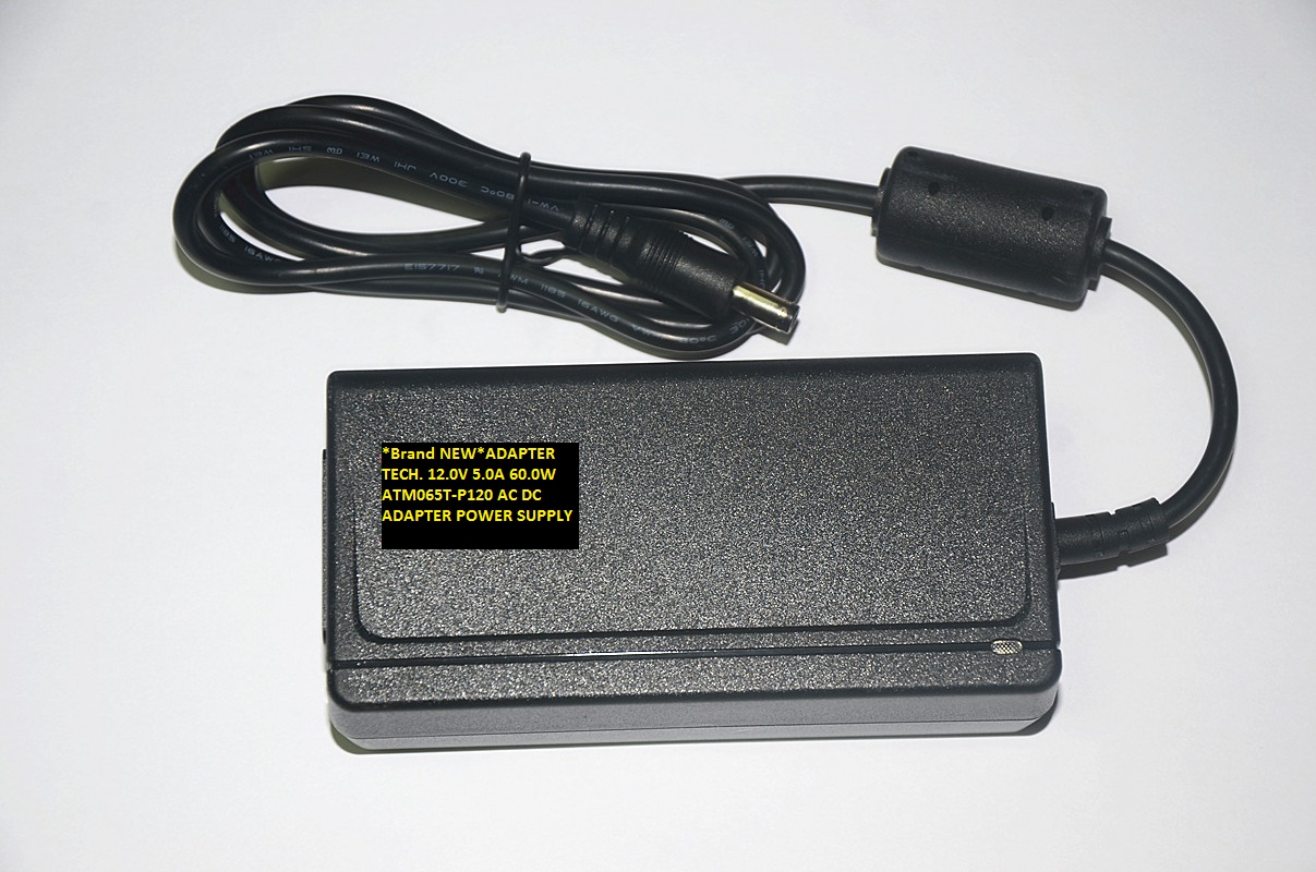 *Brand NEW*5.5*2.1mm AC100-240V ADAPTER TECH.ATM065T-P120 12.0V 5.0A 60.0W AC DC ADAPTER POWER SUPPLY